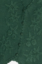 Vintage Dark Green Floral Knit Sweater Vest (1980s)