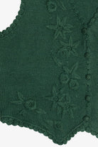 Vintage Dark Green Floral Knit Sweater Vest (1980s)