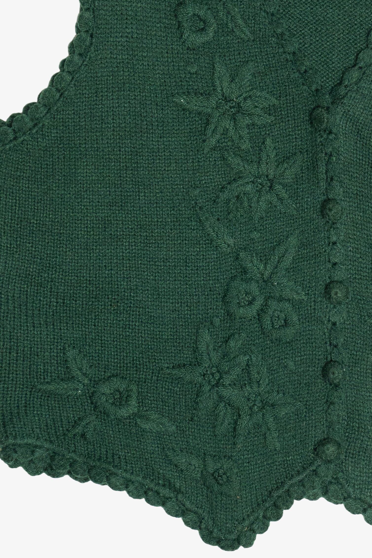 Vintage Dark Green Floral Knit Sweater Vest (1980s)