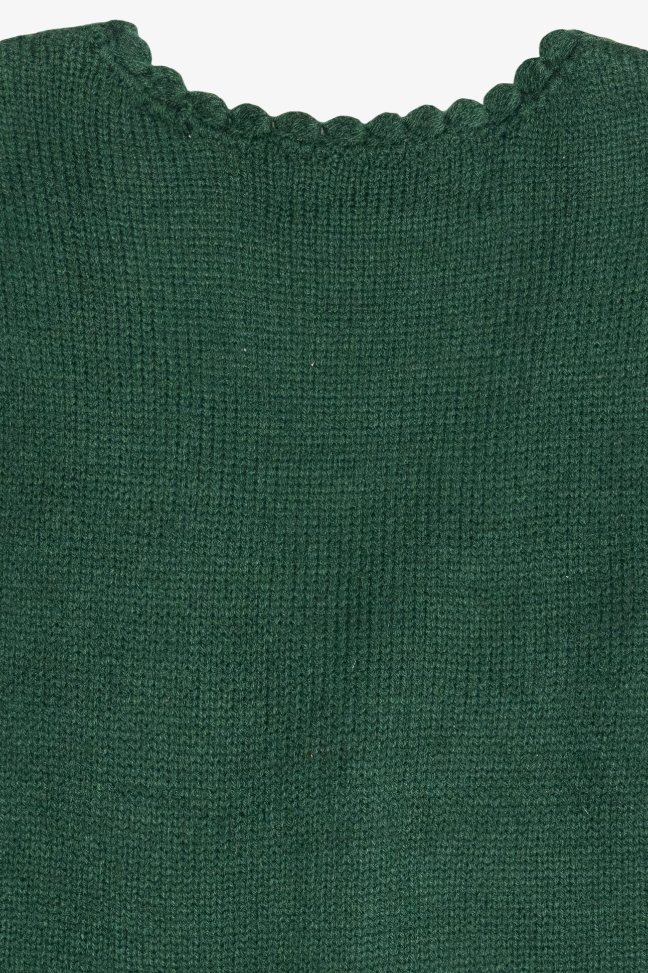 Vintage Dark Green Floral Knit Sweater Vest (1980s)