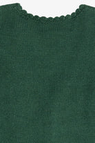 Vintage Dark Green Floral Knit Sweater Vest (1980s)