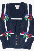 Vintage Skyr Sportswear Flower Grid Sweater Vest (1980s)