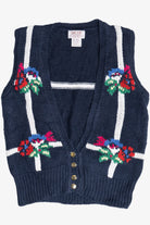 Vintage Skyr Sportswear Flower Grid Sweater Vest (1980s)