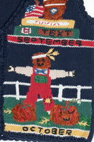Vintage Hand Knit Fall Seasons Teachers Vest (1990s)