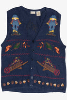 Vintage Scarecrow Fall On The Farm Sweater Vest (1990s)