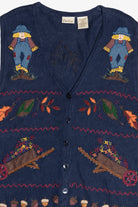 Vintage Scarecrow Fall On The Farm Sweater Vest (1990s)