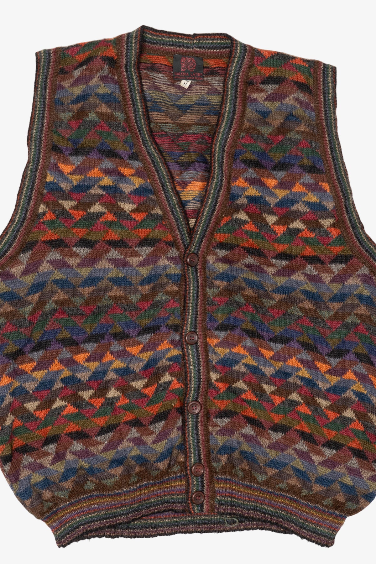 Vintage Galeria Latina Geometric Zig Zag Pattern Vest (1990s)