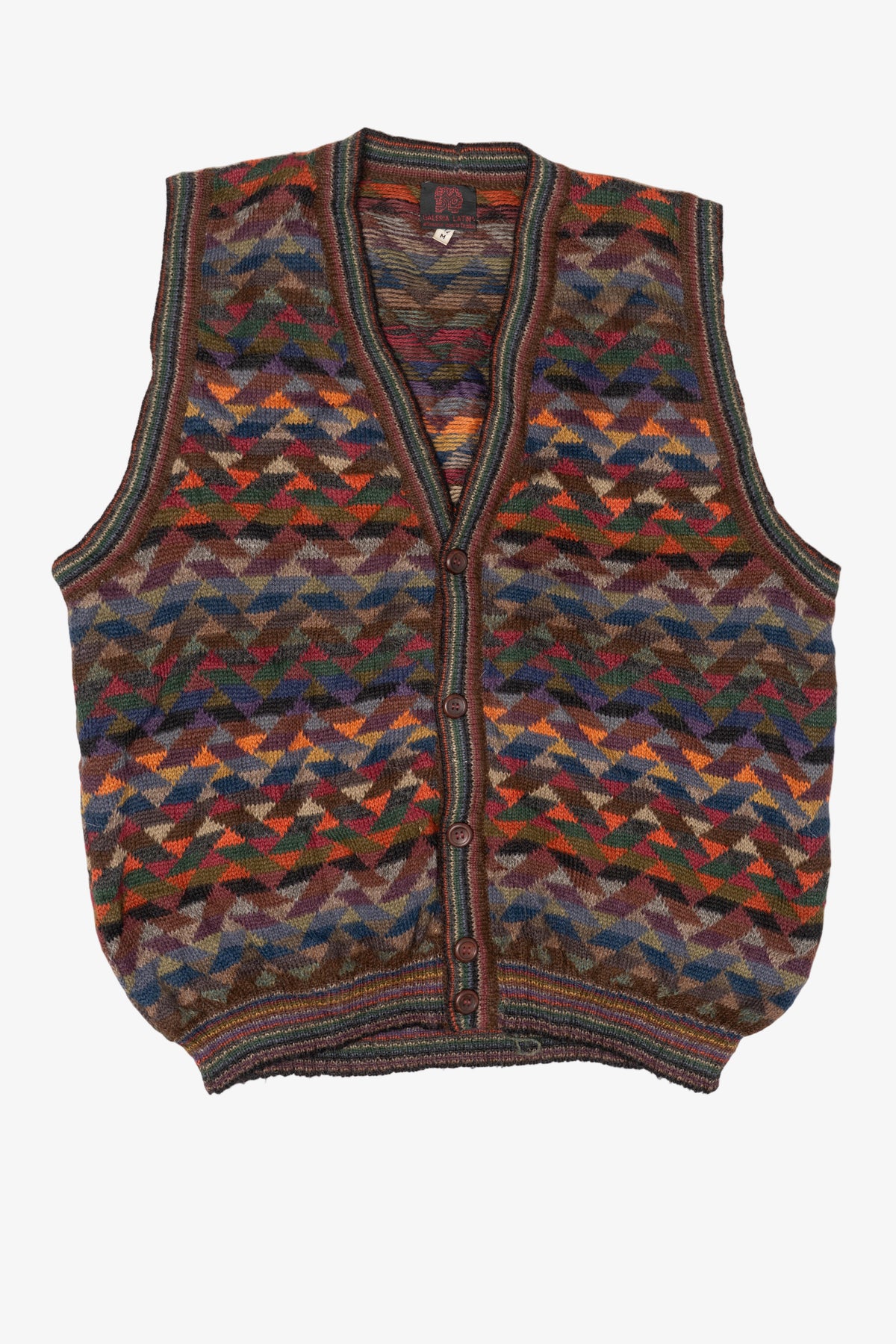 Vintage Galeria Latina Geometric Zig Zag Pattern Vest (1990s)