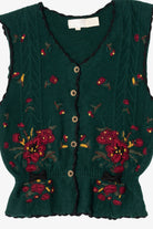 Vintage Green Embroidered The Eagle's Eye Vest (1980s)