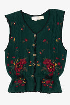 Vintage Green Embroidered The Eagle's Eye Vest (1980s)
