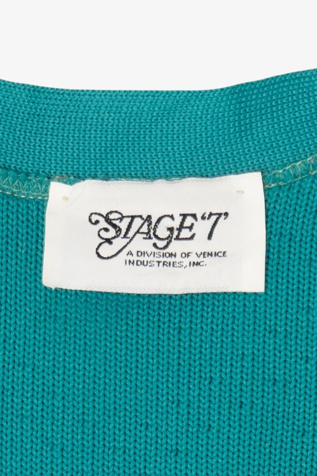 Vintage Turquoise Staget Tie Vest (1980s)