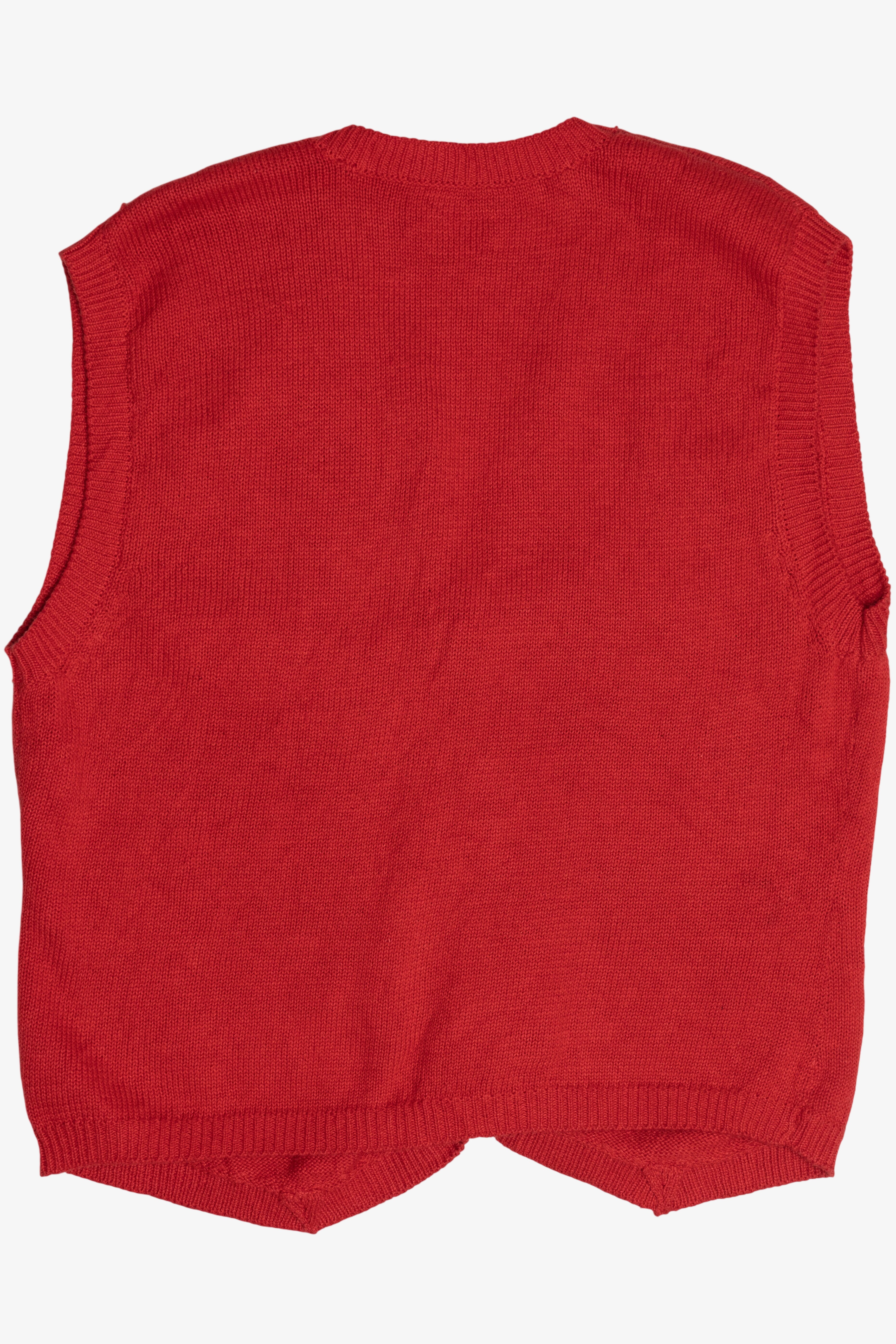 Vintage Susan Bristol Hand Embroidered Bear With Winter Scarves Button Up Vest (1990s)