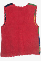 Vintage Hand Knit "September October November December" Holidays Teacher Vest (1990s)