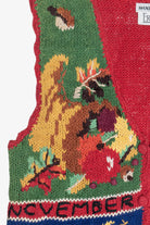 Vintage Hand Knit "September October November December" Holidays Teacher Vest (1990s)