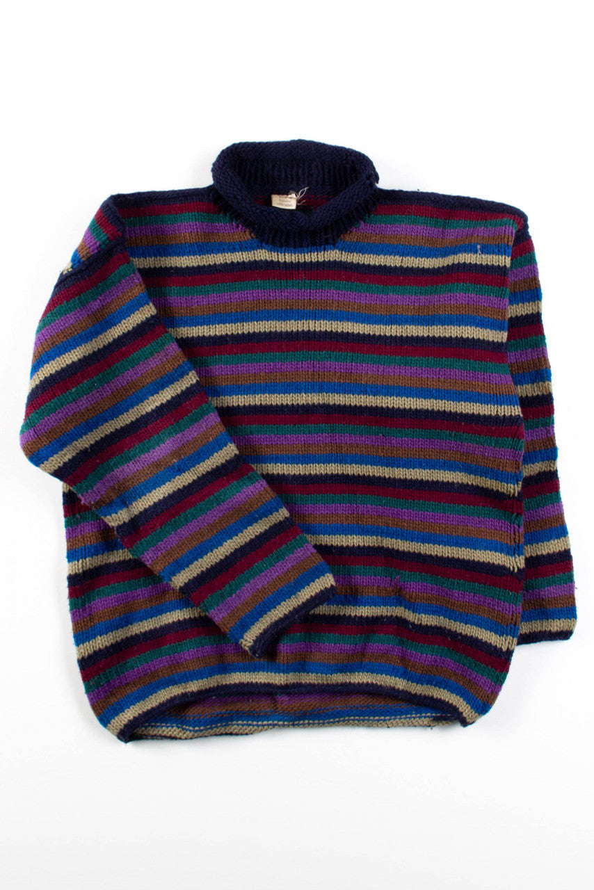 Vintage Ecuadorian Striped Wool Sweater