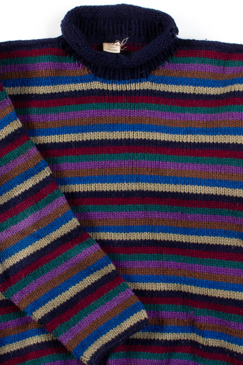 Vintage Ecuadorian Striped Wool Sweater