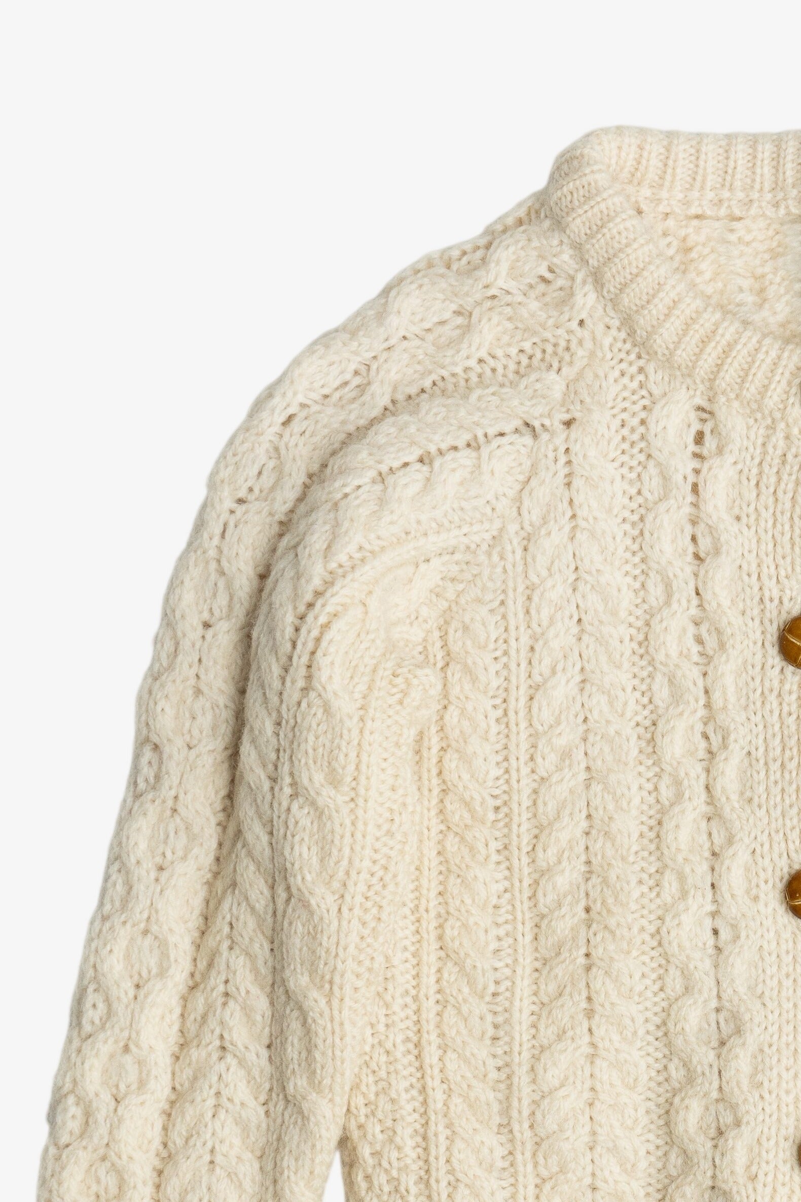 Vintage Kid's Size Carraig Donn Irish Fisherman Cardigan Sweater (1970s)