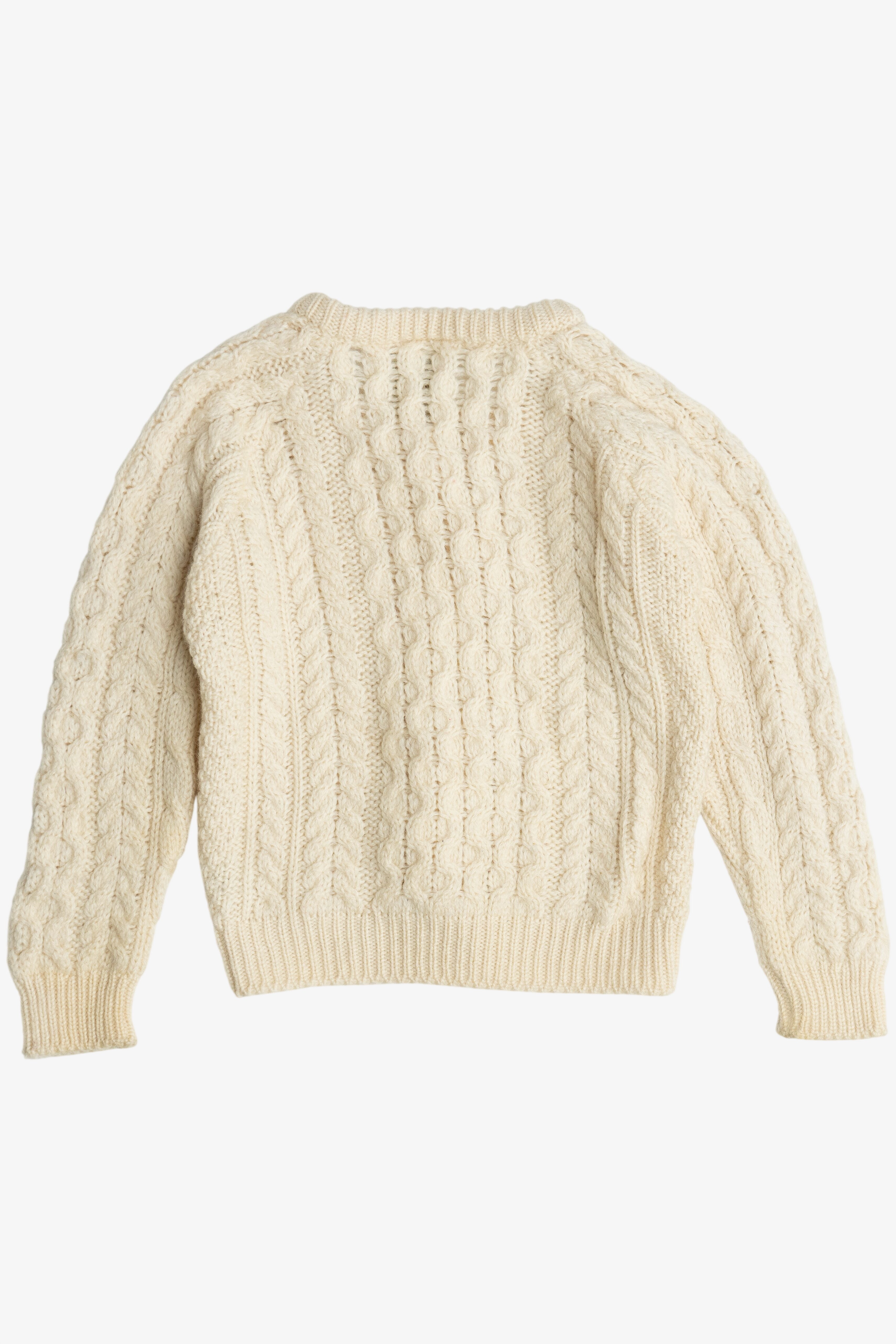 Vintage Kid's Size Carraig Donn Irish Fisherman Cardigan Sweater (1970s)