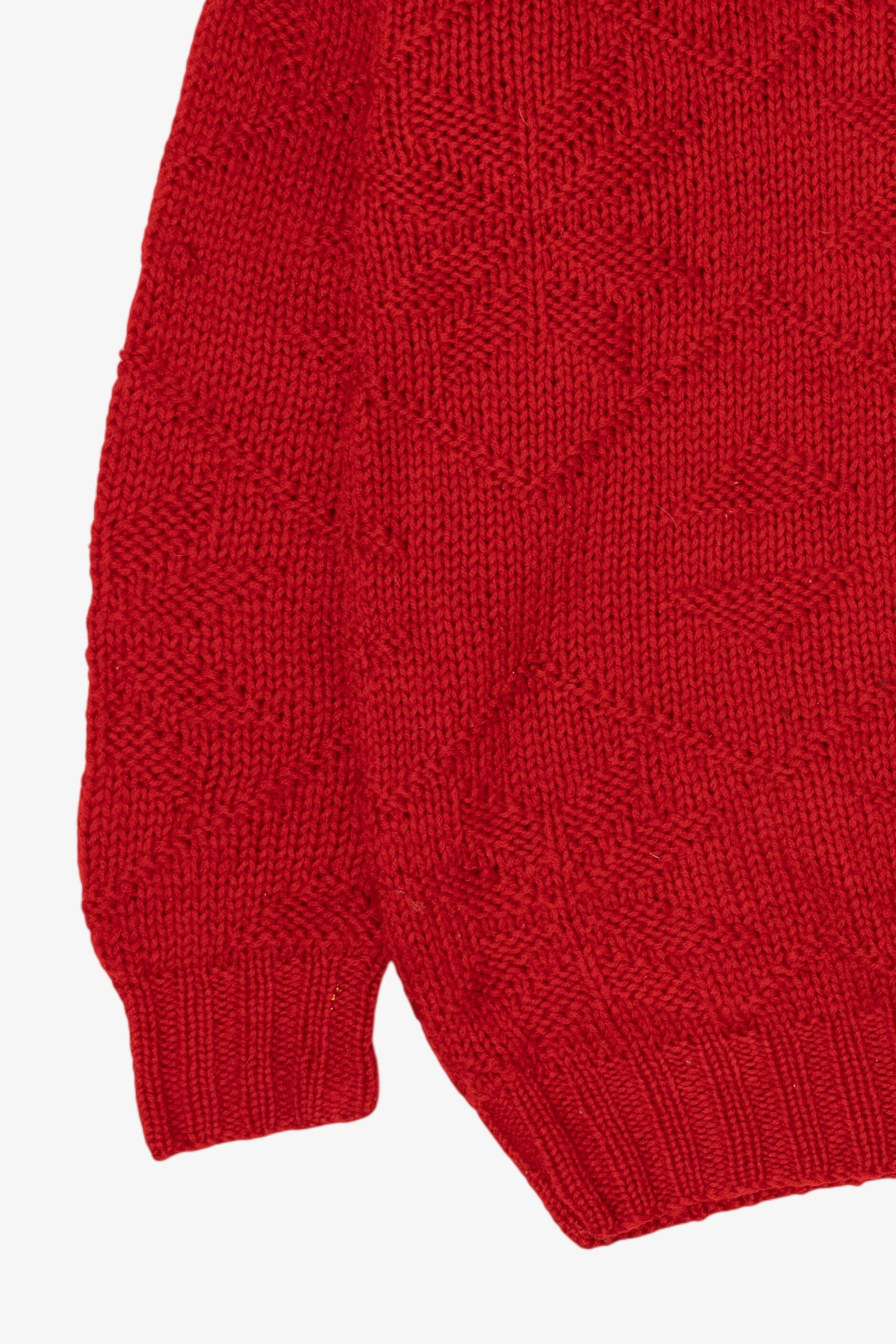 Vintage Hand Knit Red Sierra Wollens Sweater (1980s)