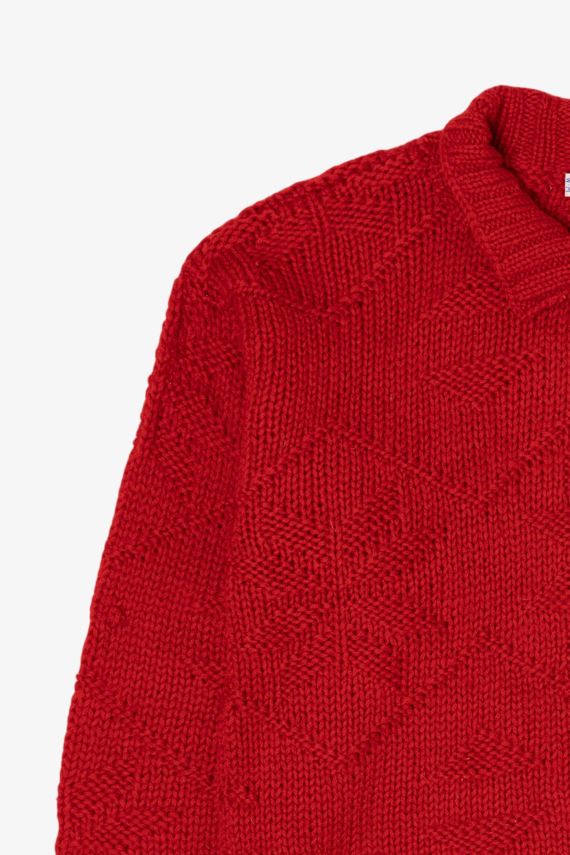 Vintage Hand Knit Red Sierra Wollens Sweater (1980s)