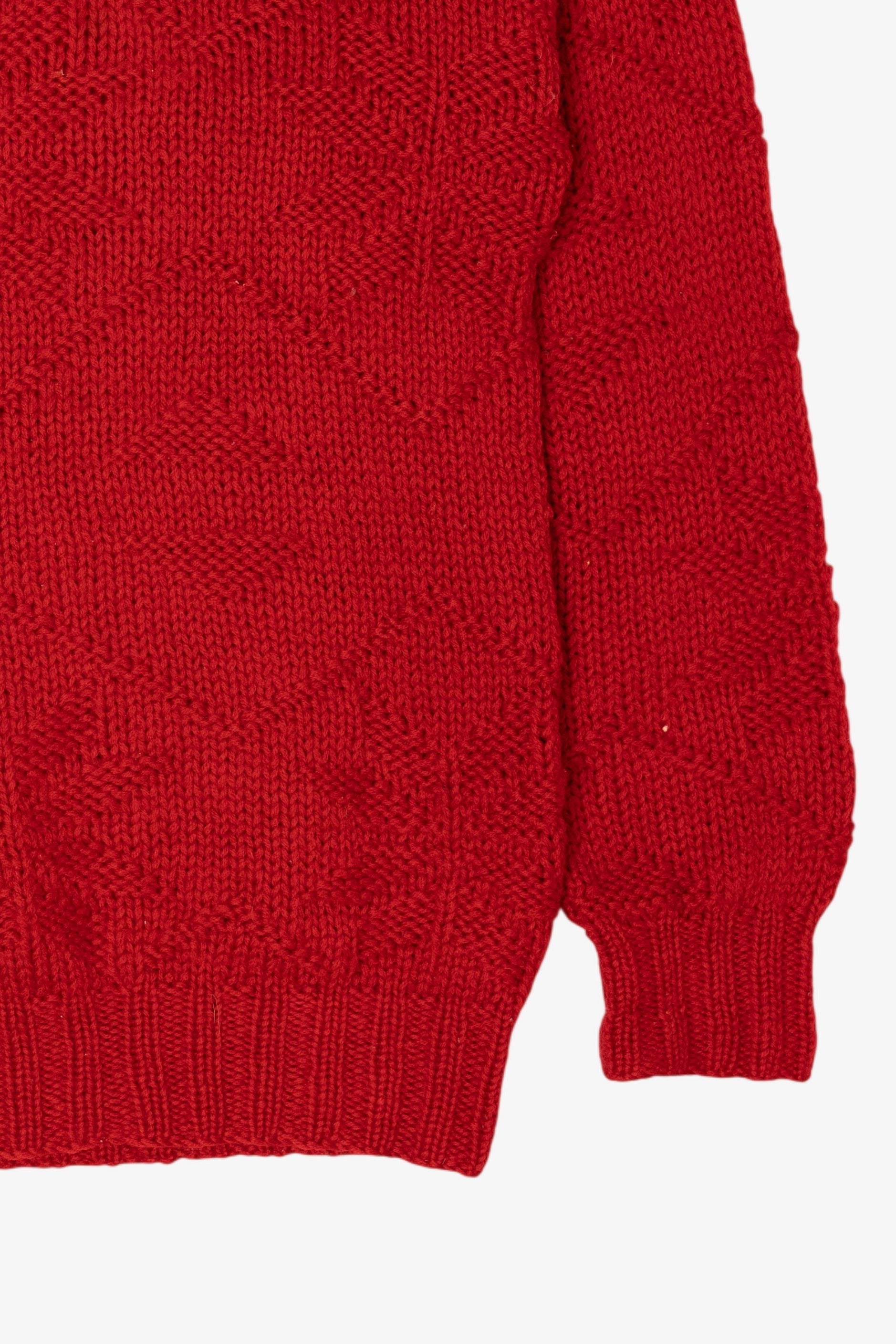 Vintage Hand Knit Red Sierra Wollens Sweater (1980s)