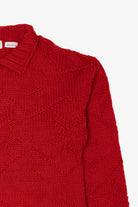 Vintage Hand Knit Red Sierra Wollens Sweater (1980s)