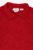Vintage Hand Knit Red Sierra Wollens Sweater (1980s)