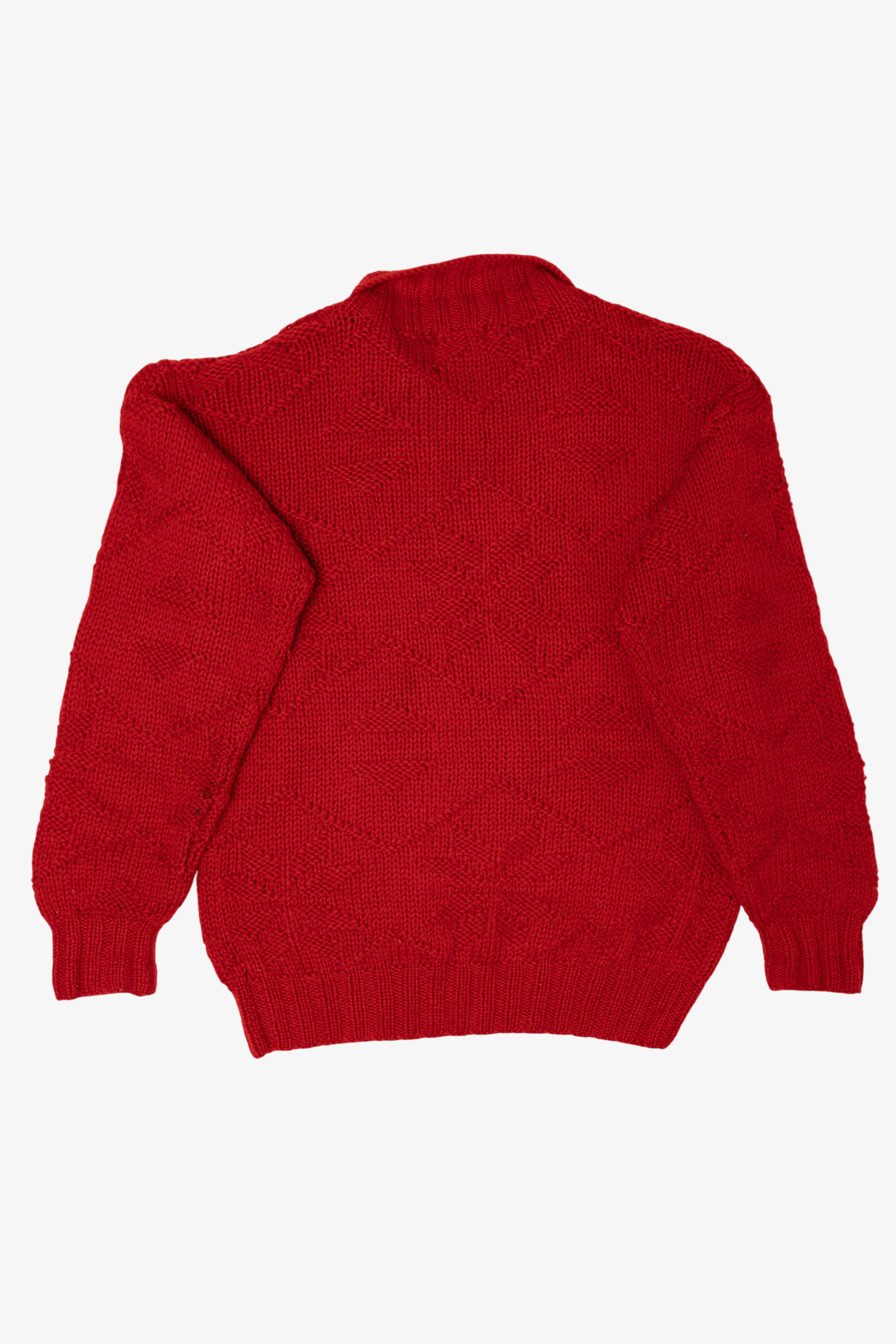Vintage Hand Knit Red Sierra Wollens Sweater (1980s)