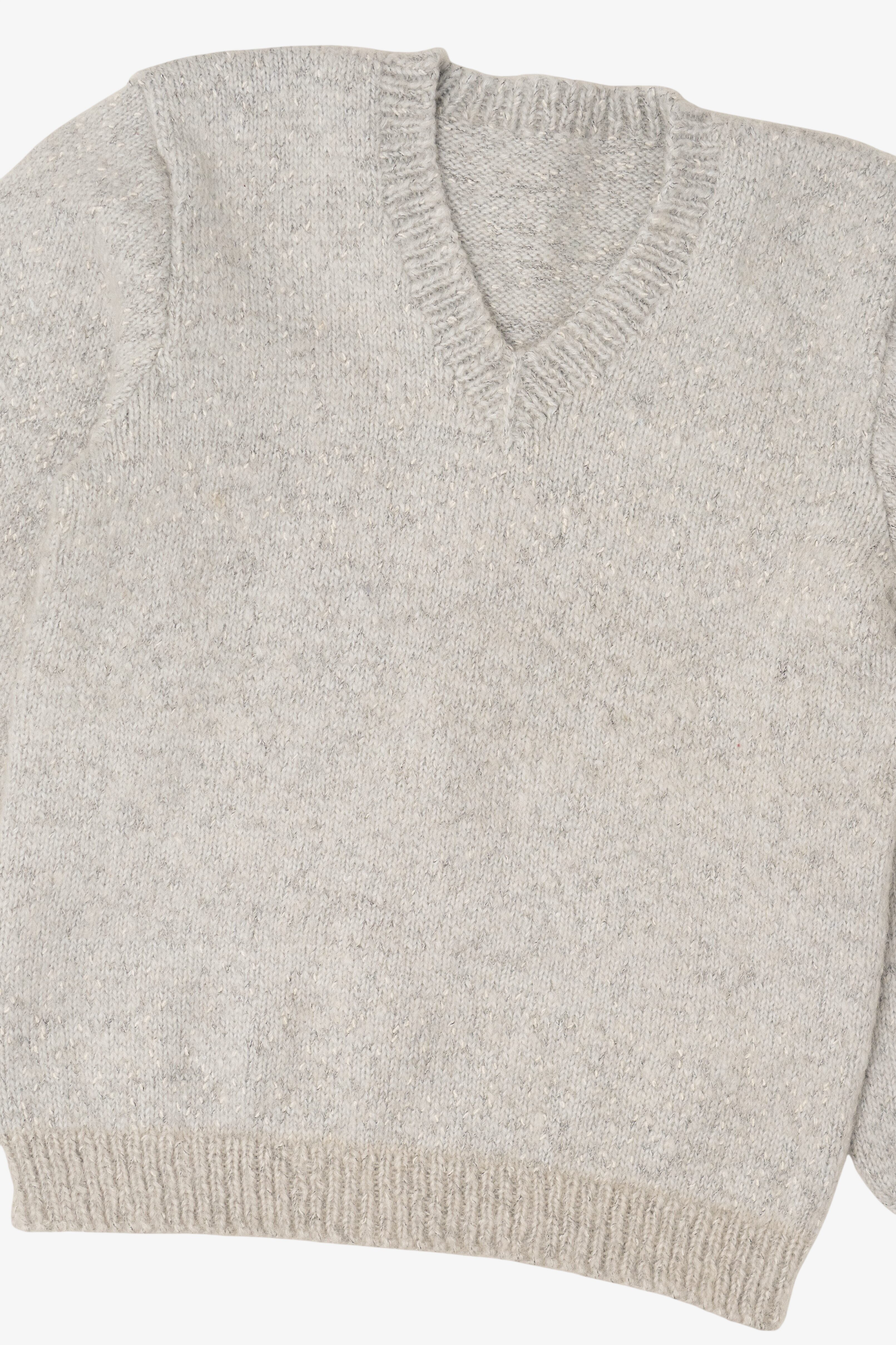 Vintage Light Gray V-Neck Sweater (1990s)