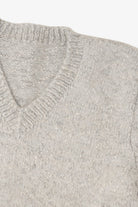 Vintage Light Gray V-Neck Sweater (1990s)
