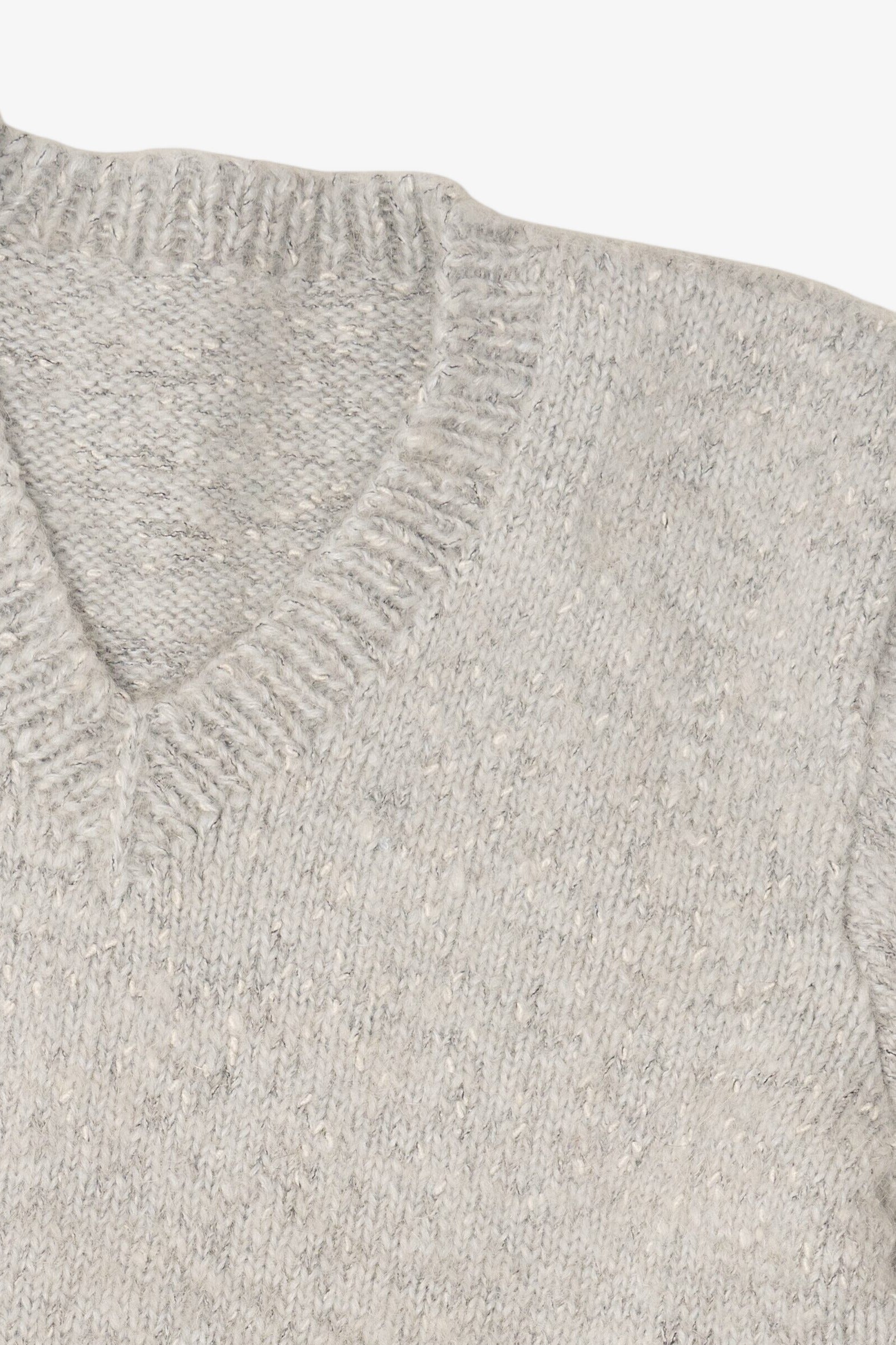 Vintage Light Gray V-Neck Sweater (1990s)