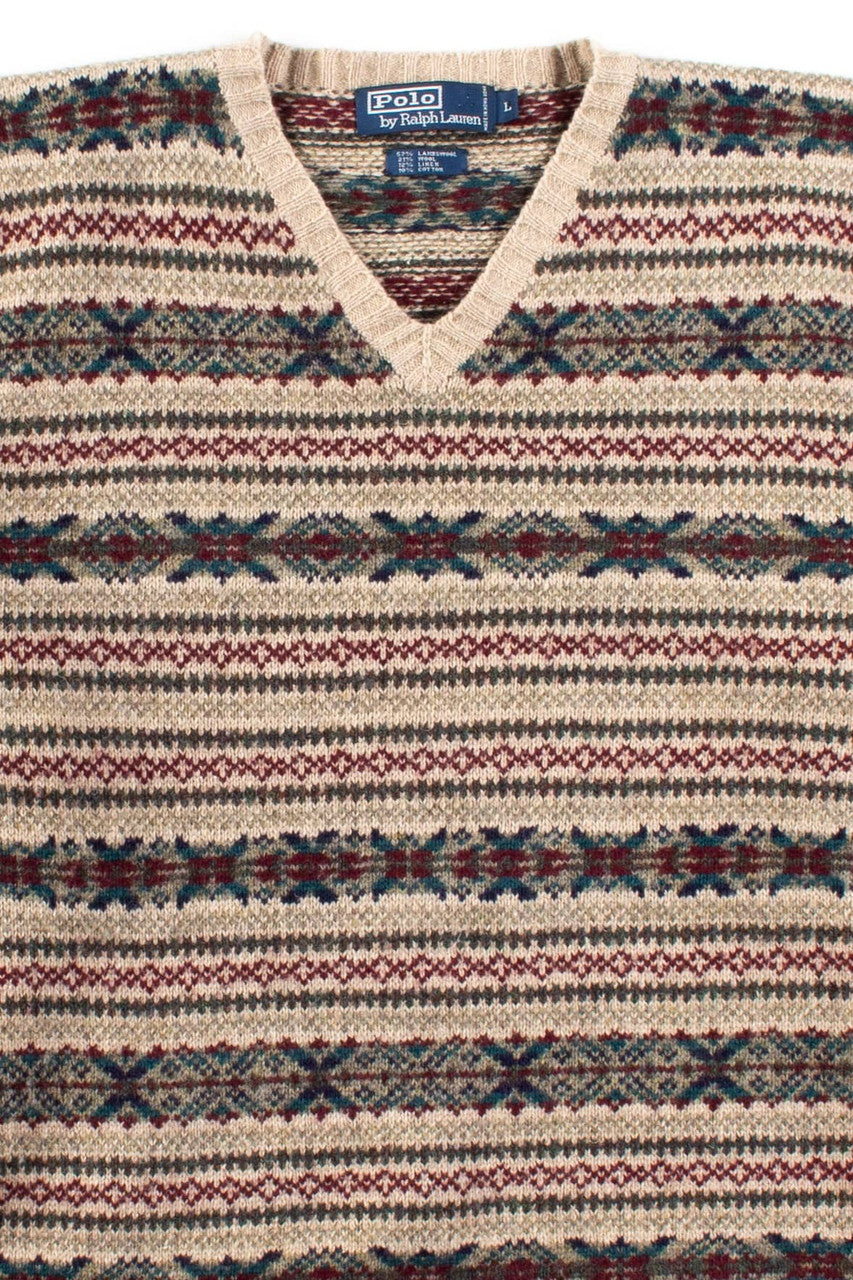 Vintage Polo V-Neck Sweater