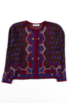 Vintage Brown Patterned Cardigan Sweater
