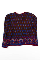 Vintage Brown Patterned Cardigan Sweater