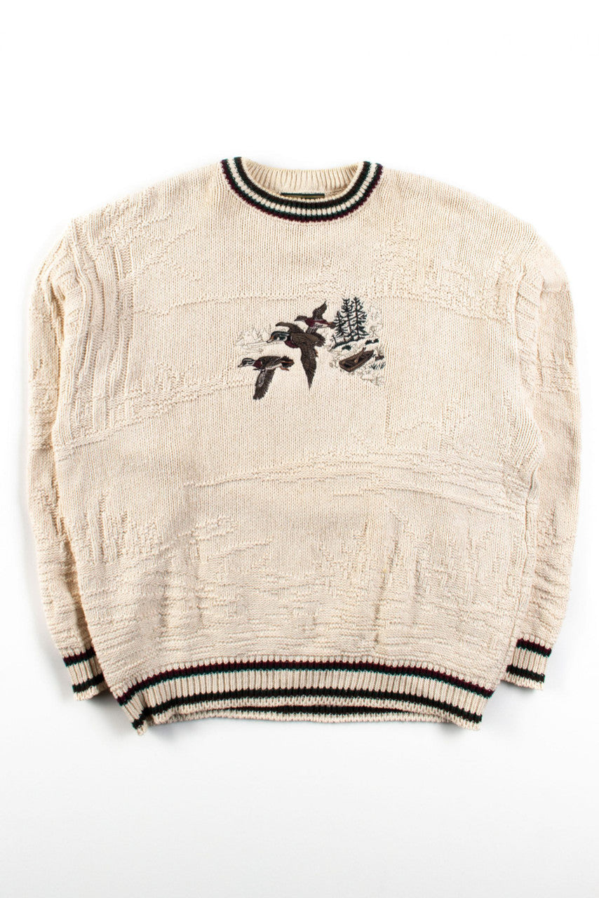 Vintage Embroidered Ducks Sweater
