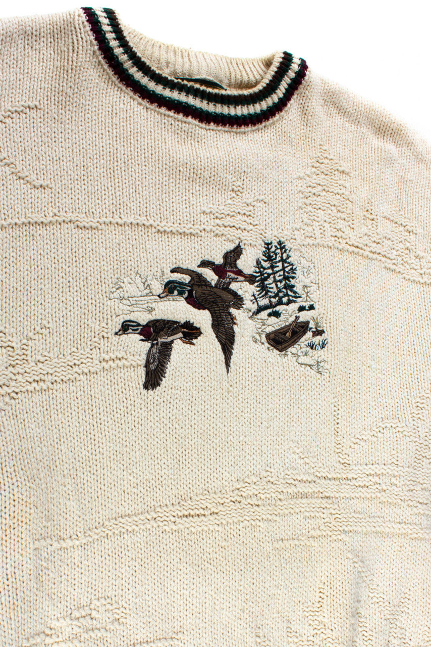 Vintage Embroidered Ducks Sweater