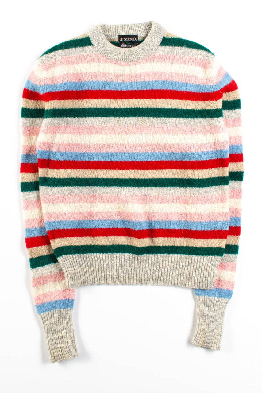 Vintage Multicolor Striped Izod Sweater