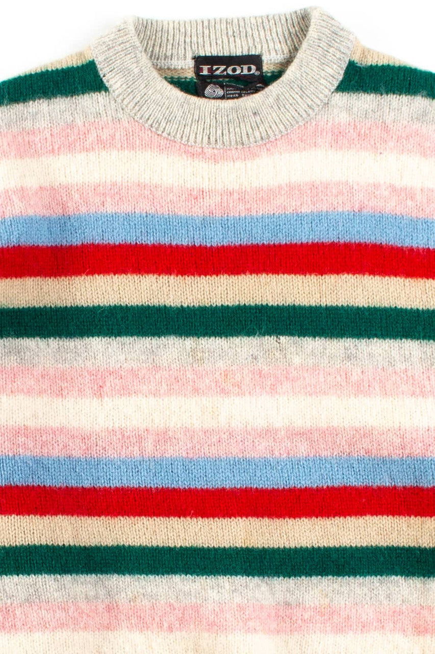 Vintage Multicolor Striped Izod Sweater