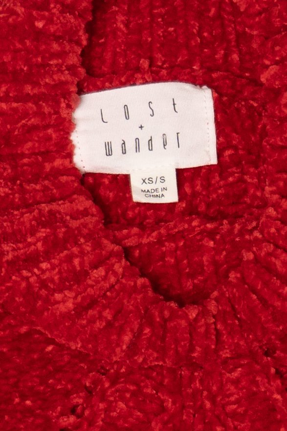 Red Lost + Wander Textured Knit Sweater (2010s)