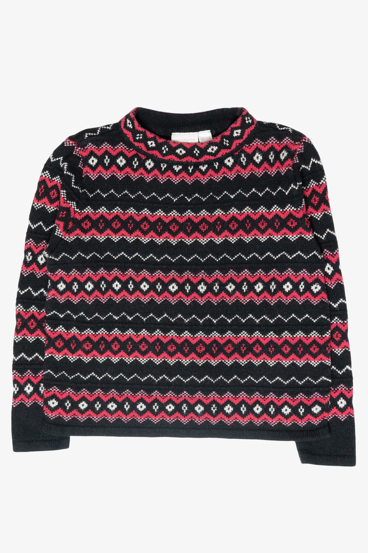 Liz Claiborne Pink Fair Isle Vintage Sweater (1980s)