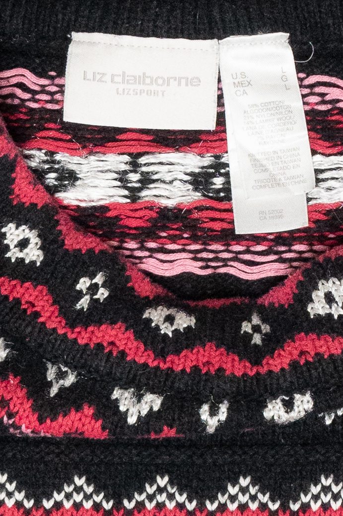 Liz Claiborne Pink Fair Isle Vintage Sweater (1980s)