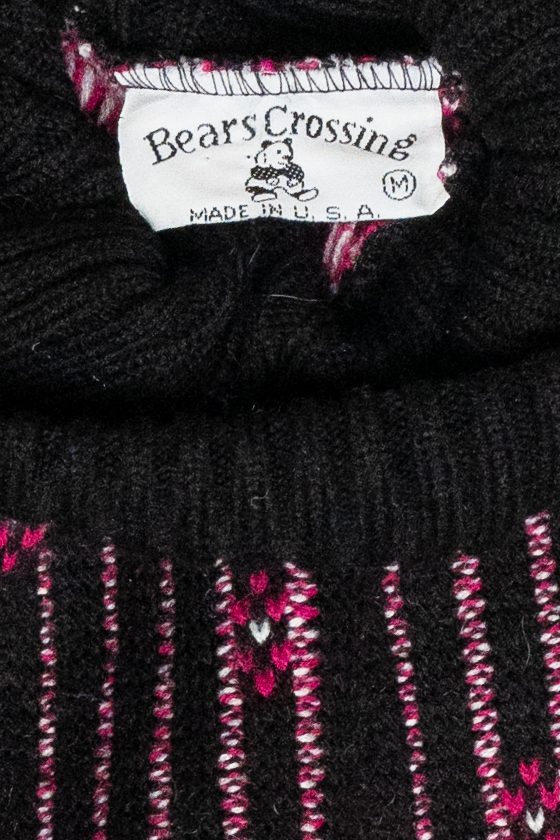 Bears Crossing Pink Stripe Vintage Sweater (1980s)