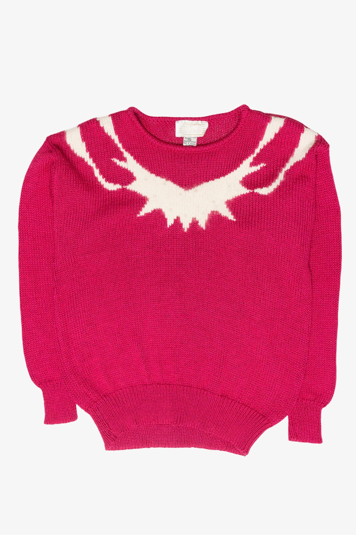 Dossi Pink Graphic Vintage Sweater (1980s)