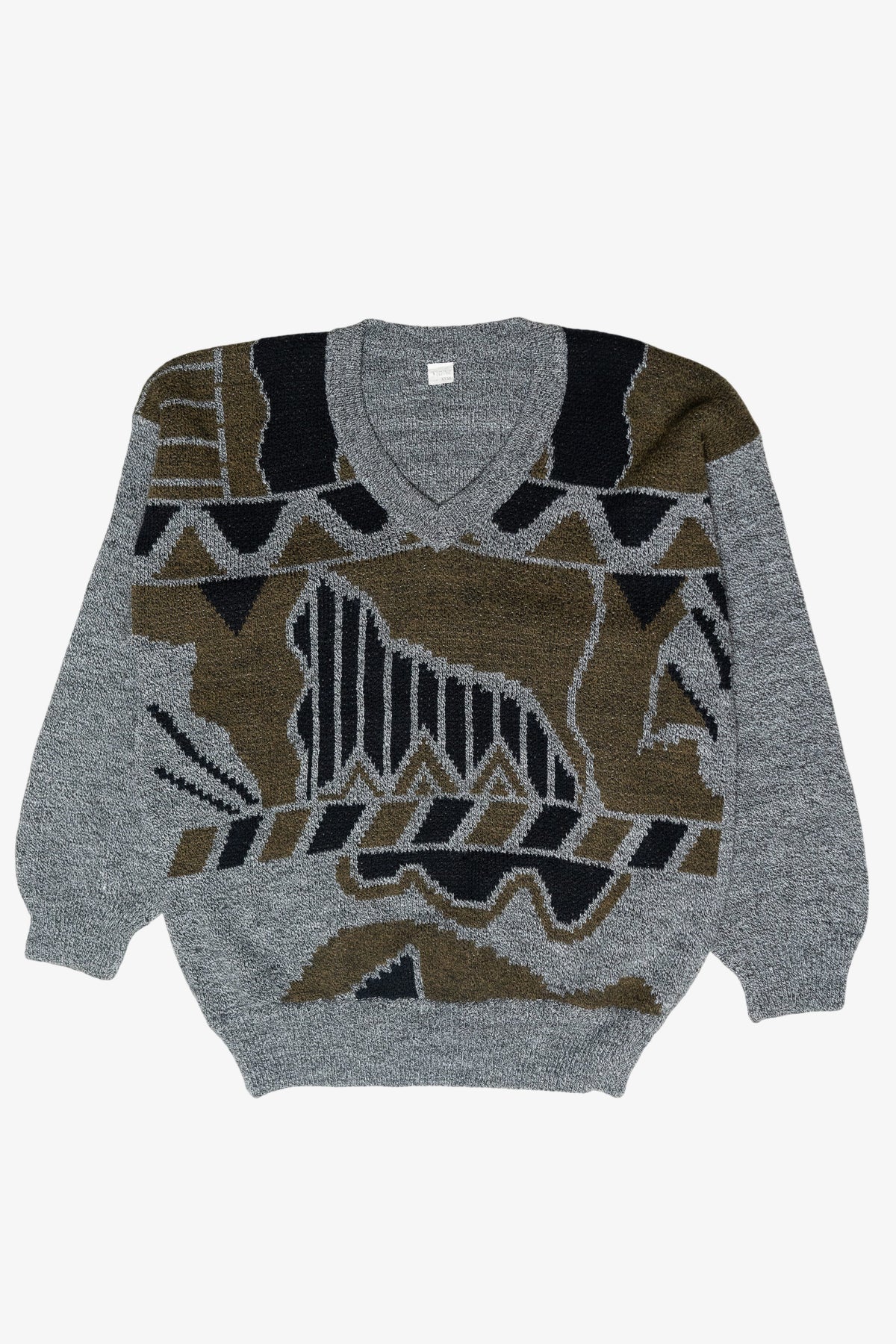 New Brand Gray Graphic Vintage Sweater (1980s)
