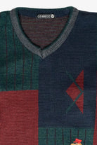 George Geometric Bear Applique Vintage Sweater (1980s)