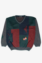 George Geometric Bear Applique Vintage Sweater (1980s)