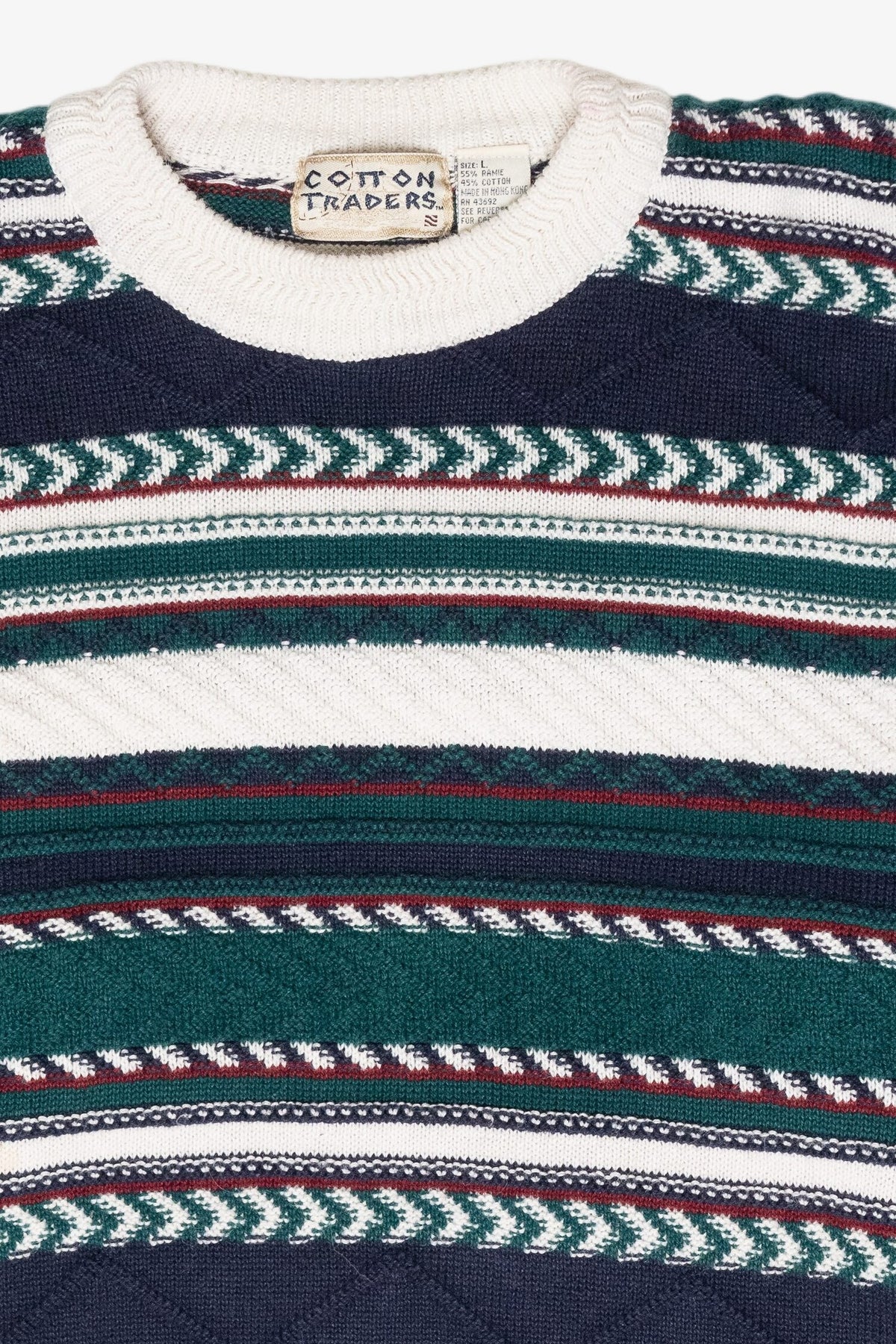 Cotton Traders Multicolor Stripe Vintage Sweater (1990s)