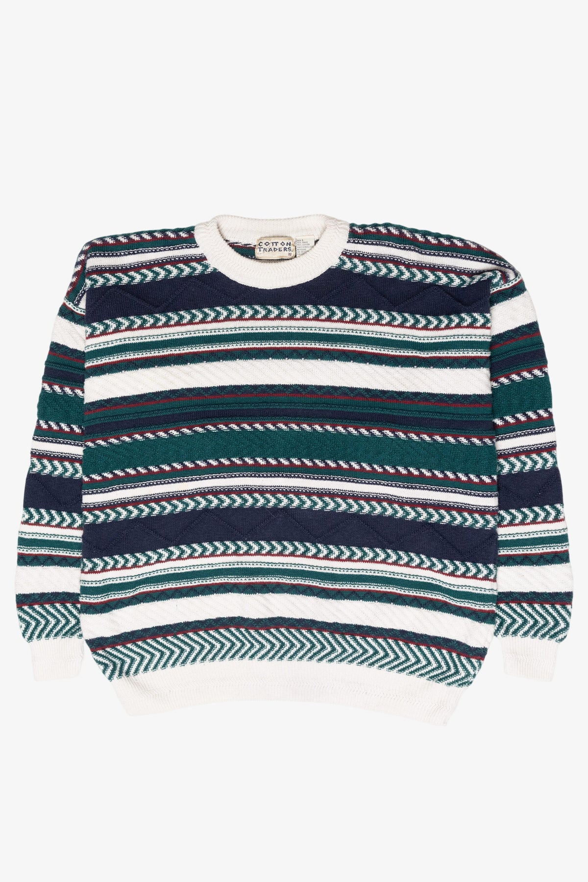 Cotton Traders Multicolor Stripe Vintage Sweater (1990s)