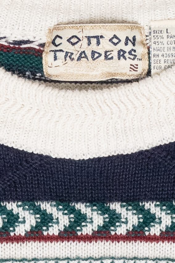 Cotton Traders Multicolor Stripe Vintage Sweater (1990s)