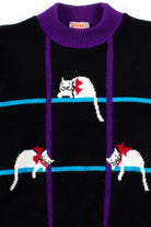 Vintage Cat Grid Sweater